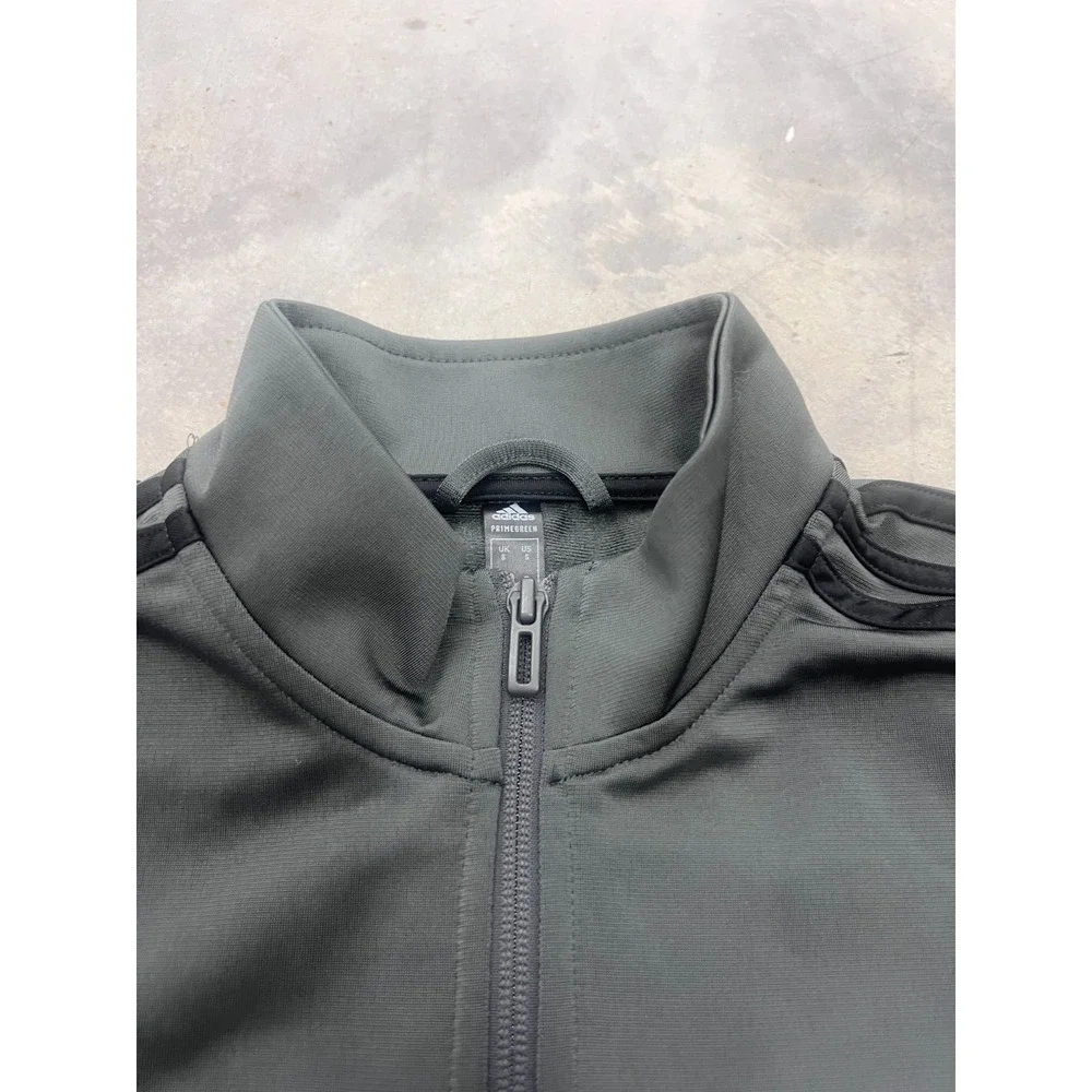Adidas Essentials 3-Stripes Tricot Track Jacket Mens Small Gray Full Zip Fitness